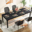 Grande table de salle à manger rectangulaire de 78 po pour 6 à 8 personnes avec mobilier de salle à manger moderne (table seulement)-132053996-132053991