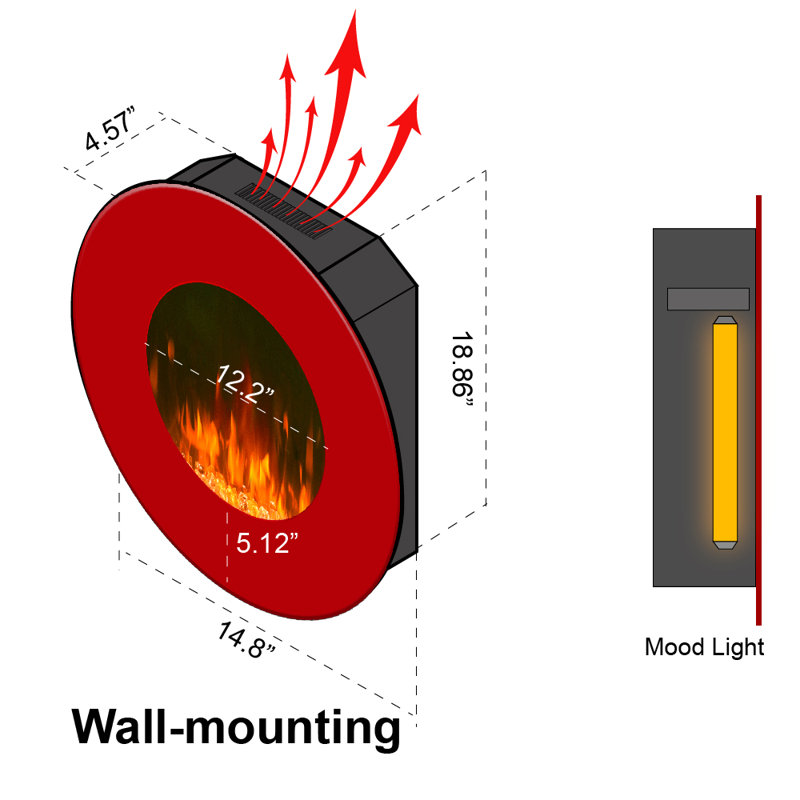 Laurent Custom Designer Wall Mounted Electric Fireplace