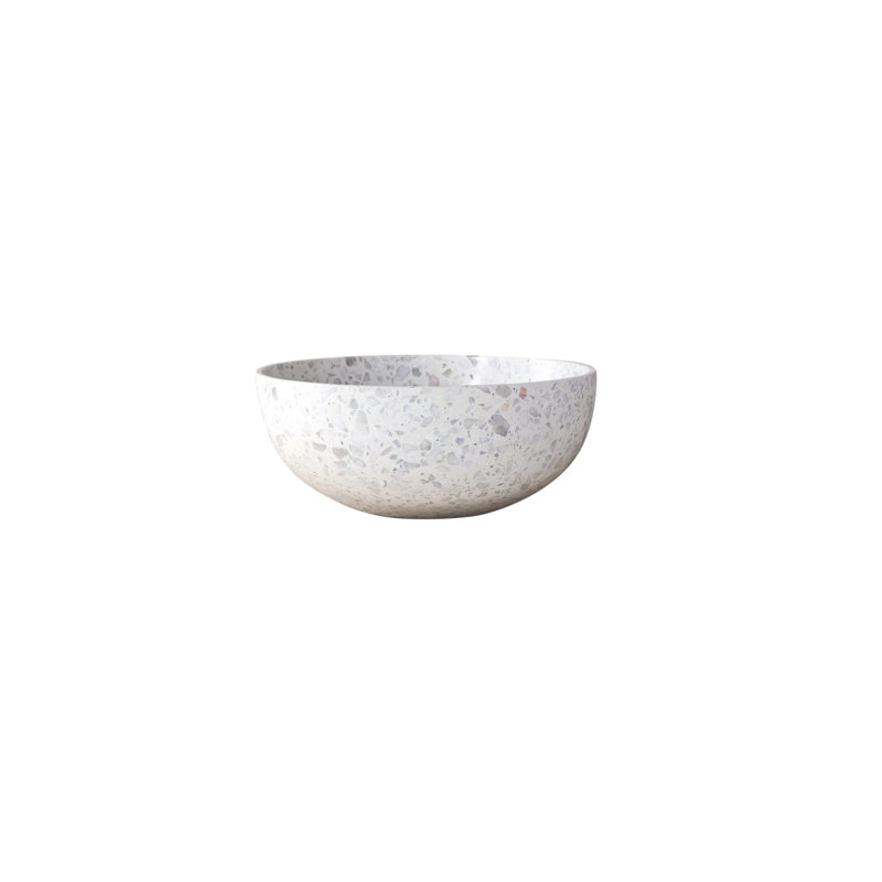 Elea Round Brown Premium Terrazzo Bathroom Sink, Moon