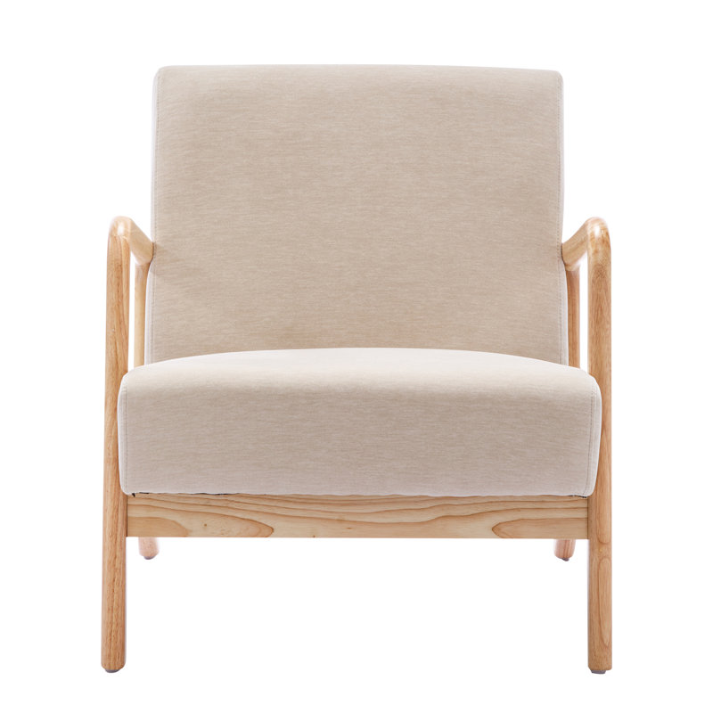 Carrel Upholstered Armchair, Khaki Chenille