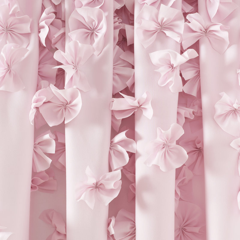 Lilac Polyester Sheer Rod Pocket Window Panel with Bow Details