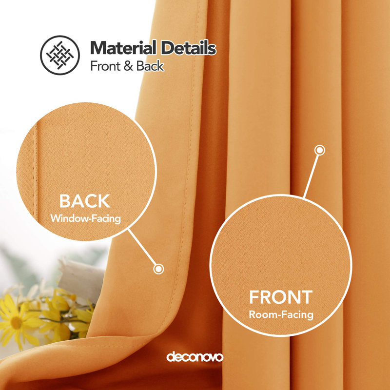 Andrais Blackout Curtain Single Panel, 52cm Width x 229cm Drop