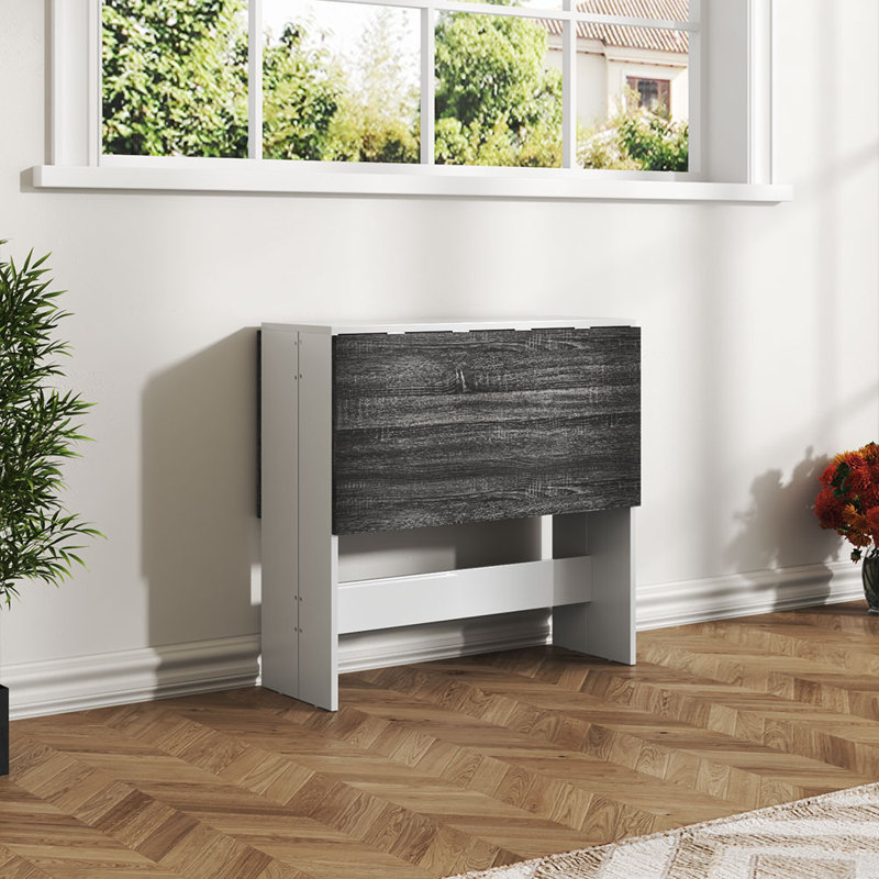 Dining Table, 73.5cm H x 103cm W x 76cm D, White/Gray