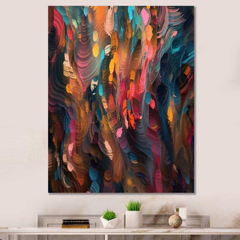 Random Swirls Abstract - Reproductions de toiles géométriques abstraites, H 32 po x l 16 po x P 1 po, Toile tendue