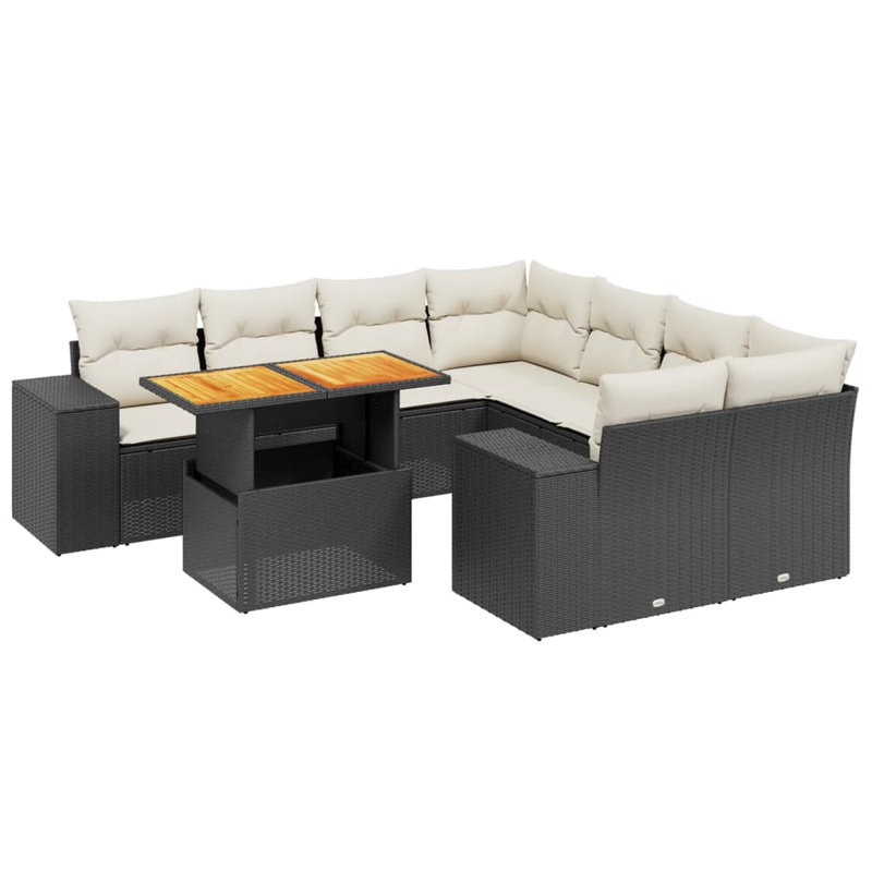 Ensemble de canapé de jardin Vidaxl - noir