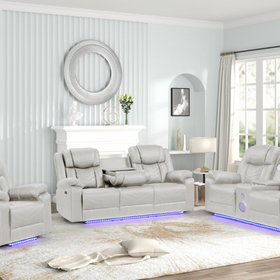 Canapé inclinable électrique moderne à DEL avec porte-gobelets, ports USB et éclairage à DEL élégant pour un confort et une commodité ultimes