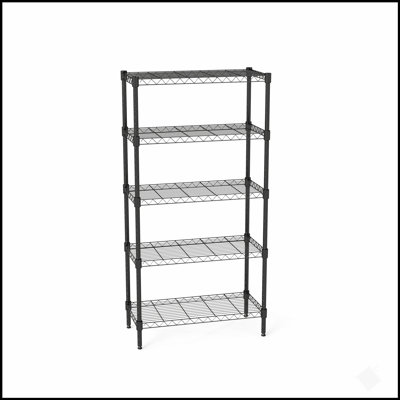Étagères grillagées robustes à 5 niveaux réglables - supports de rangement en métal robustes et résistants à la rouille pour la cuisine, le garage, la salle de bain et le garde-manger