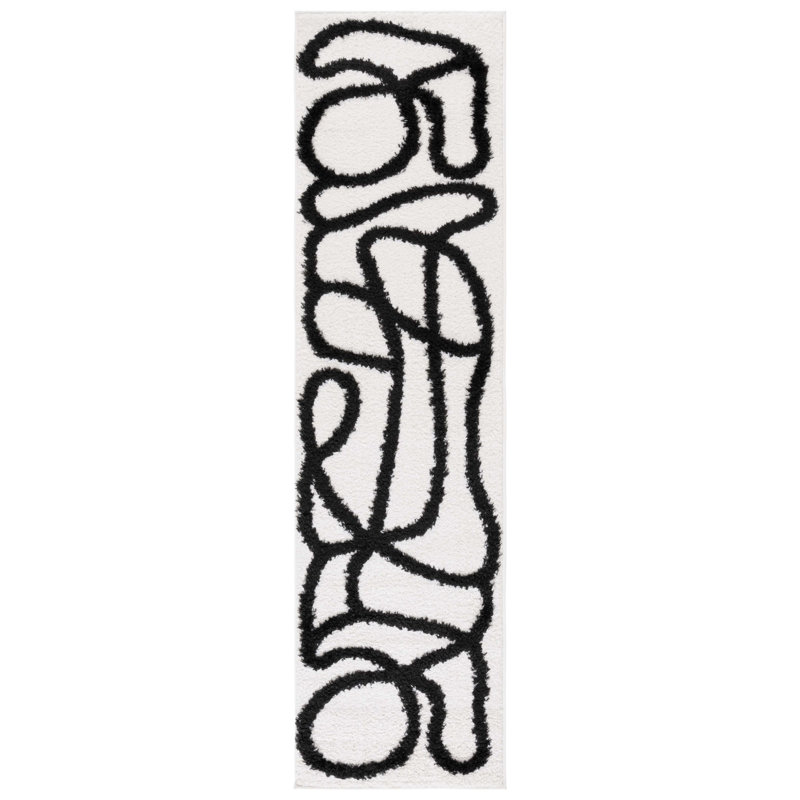 Tapis abstrait Chyanna Performance, Tapis de couloir 2 pi 2 po x 8 pi