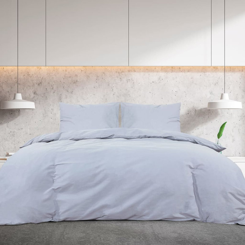 Modern & Contemporary Duvet Cover Set, Grey, 200 x 200 cm - 2 Pillowcases (60 × 70 cm)