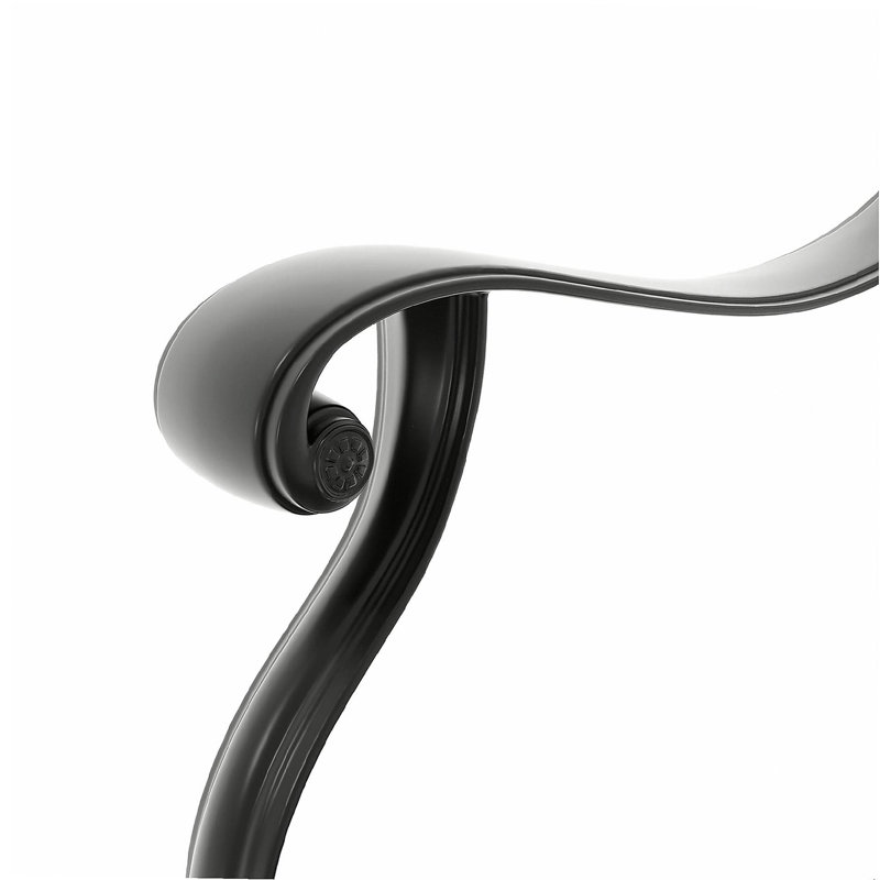 Ensemble de salle à manger 5 pièces en aluminium coulé résistant aux intempéries, comprenant 4 chaises pivotantes et une table rectangulaire avec cadre noir (même SKU: W1710S00459)