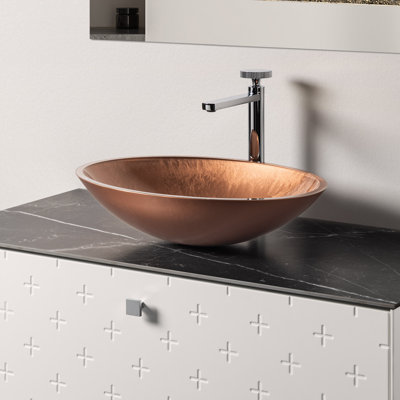 Maestro Bath 14.9'' Resin And Glass Oval Bathroom Sink