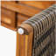 Outdoor 3 Piece Acacia Wood Dining Set with Handwoven Rattan Legs,Brown-1202050125