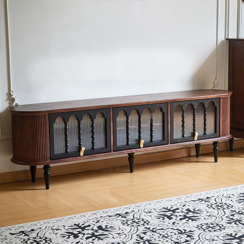 Meuble télé en bois de noyer rétro, H 23,62 po x L 78,74 po x l 15,75 po