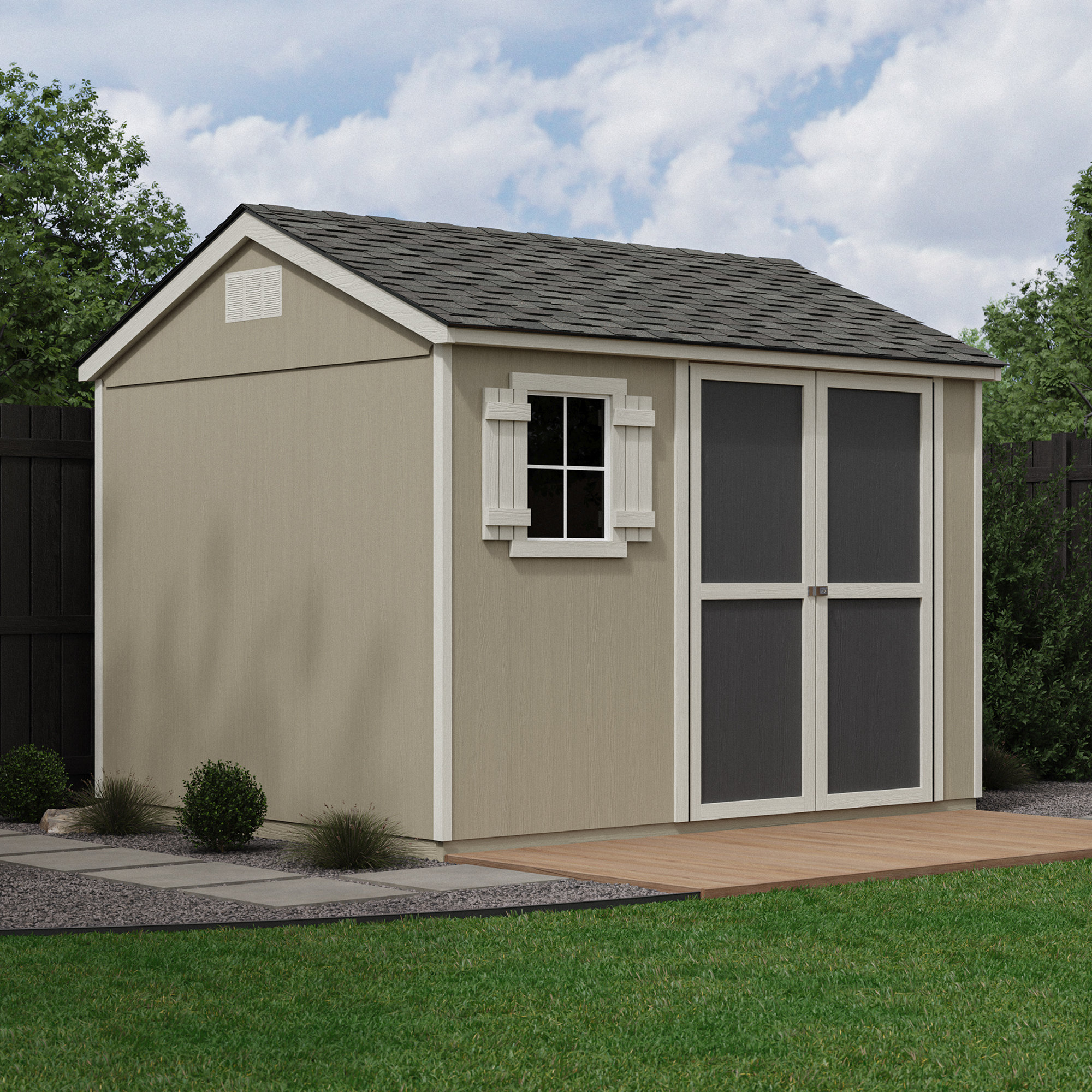 Handy Home Avondale Wood Storage Shed 10 ft. W X 8 ft. D (Professional