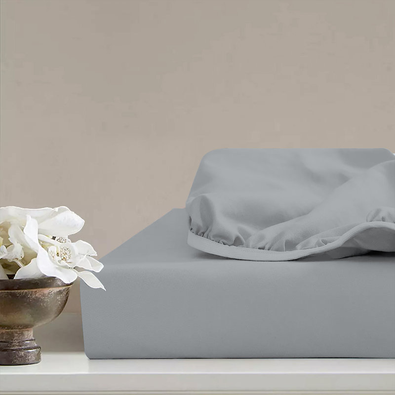 100% Cotton Machine Woven Fitted Sheet, Grey, Super King (6')