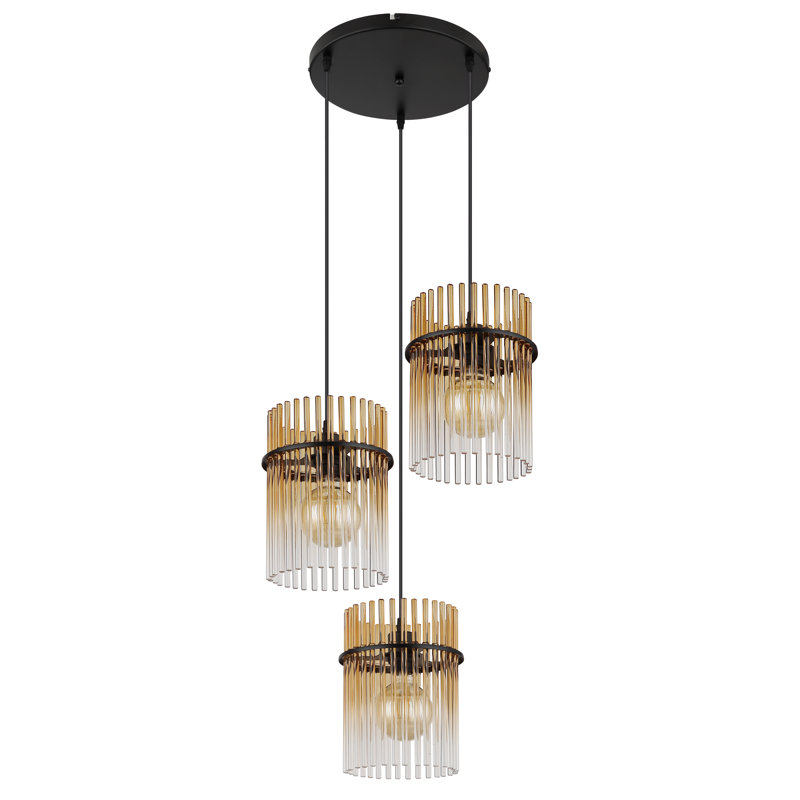 Decole 3 - Light Matte Black Pendant, Amber