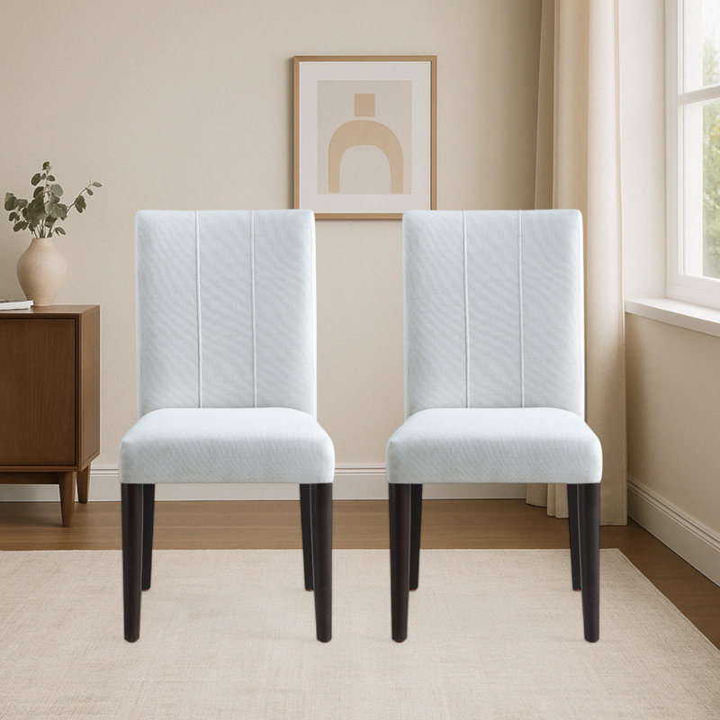 Chaise d'appoint à finition blanche et brune Aveline (lot de 2)