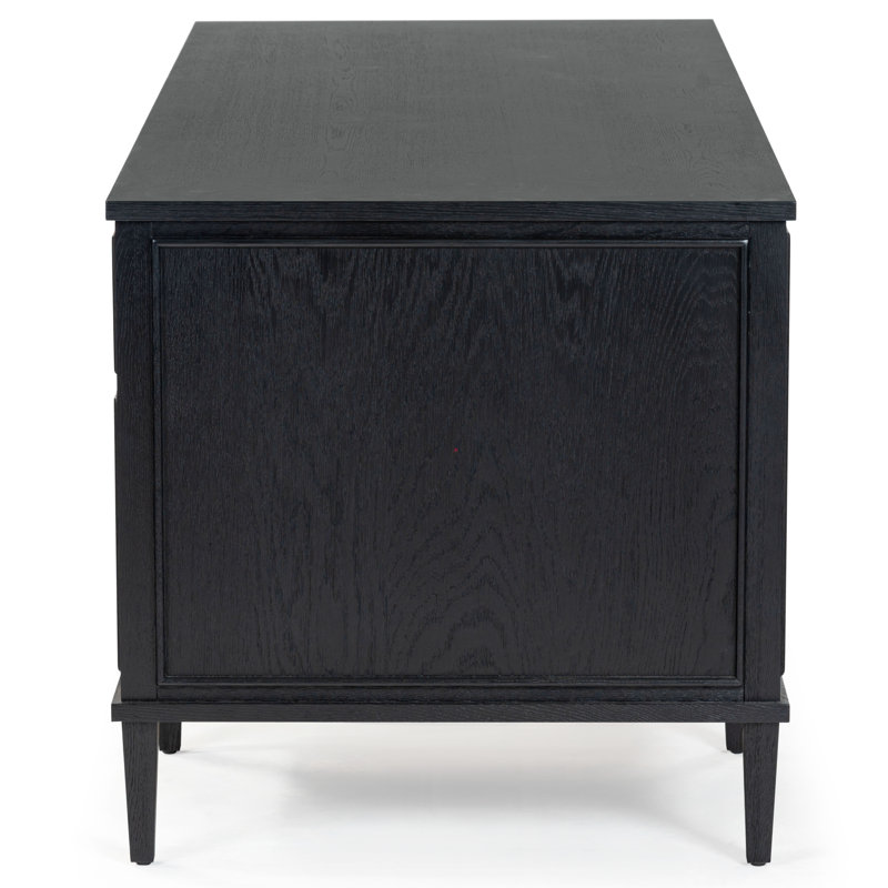 Ariella 5 Drawer Wood Desk, Black