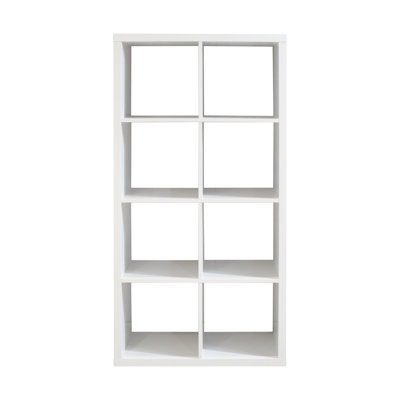 Organisateur de rangement blanc à 8 cubes, bibliothèque moderne 2 x 4 pour la maison, la chambre à coucher, le salon et le bureau