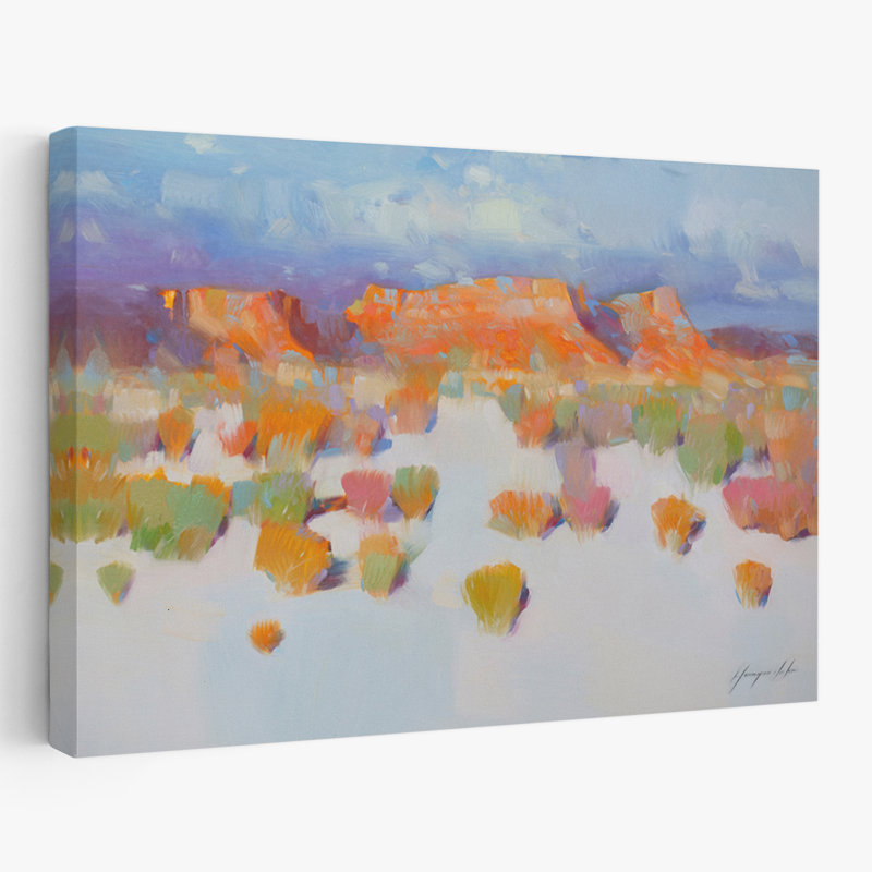 Vue de Sedona, or bleu, Arizona, rosé, art contemporain, H 24 po x l 16 po