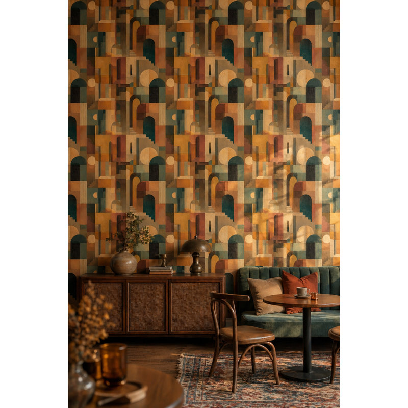 Murale rétro Mid Century, Peel and Stick