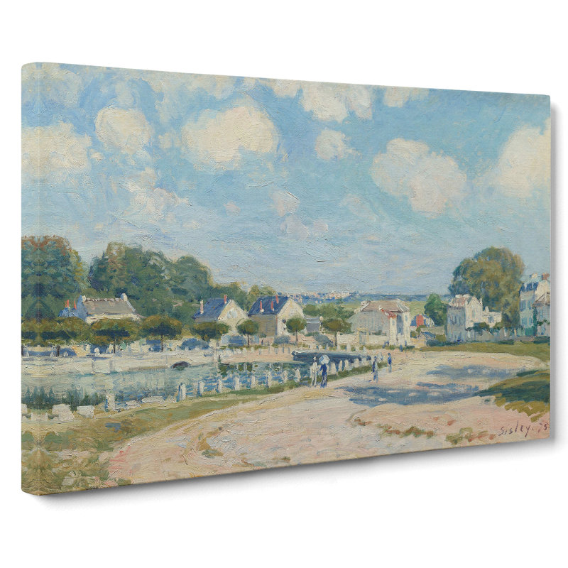 Watering Place At Marly by Alfred Sisley - Wrapped Canvas Painting, 40cm H x 60cm W x 3cm D
