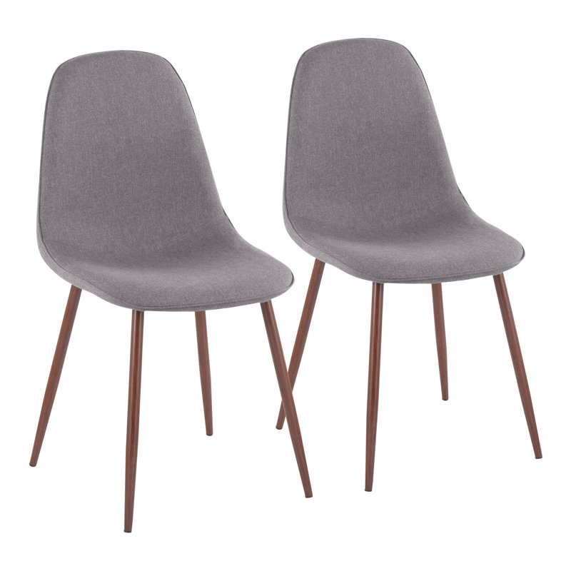 Elzada 18.5'' H Upholstered Side Chair, Charcoal Polyester Blend , Walnut