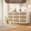 Commode 9 tiroirs en rotin pour chambre à coucher, commode haute avec tiroirs profonds-905650696