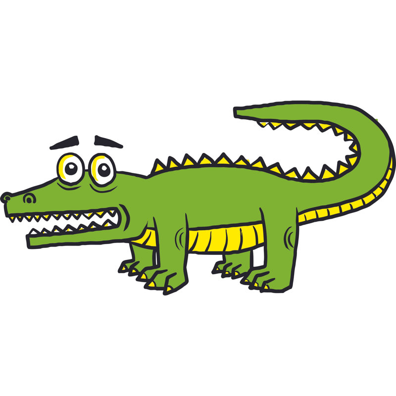 Adhésif décoratif crocodile inquiet, H 15 po x l 30 po
