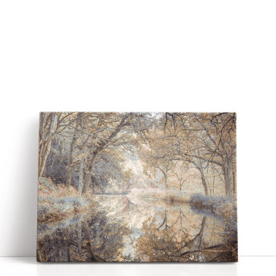 Canal à travers la forêt - reproduction d'art sur toile