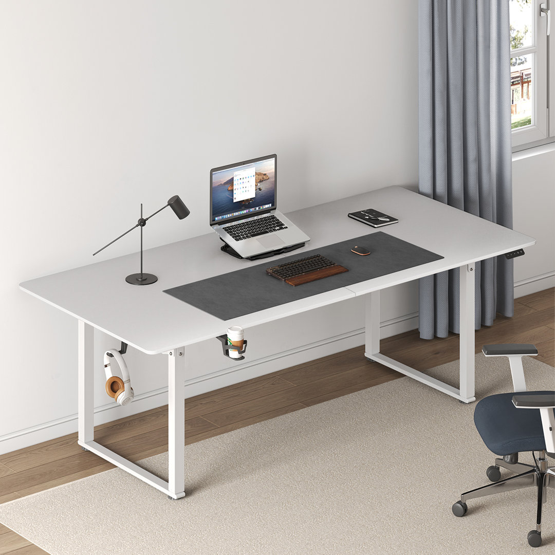 Dejanai Adjustable Metal Base Standing Desk with Power Outlet Ebern Designs Color 