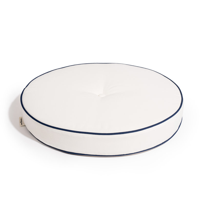Rivie Circular Indoor/Outdoor Throw Pillow, White