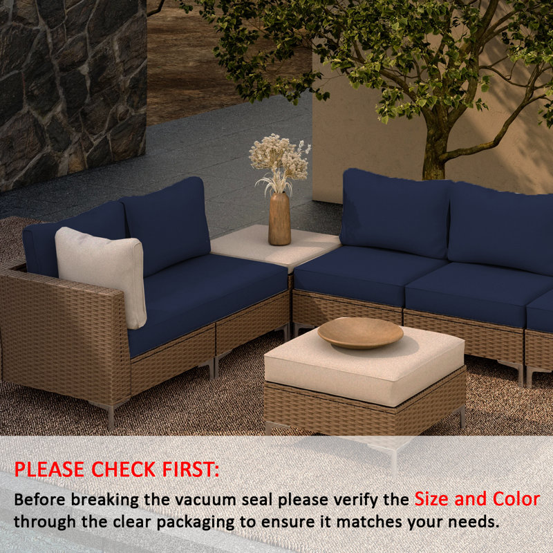 Outdoor Loveseat Cushion Set, 48" X 24" Bench Swing Cushions With Replaceable Cover, Waterproof & Fade-proof Patio Furniture Couch Cushion