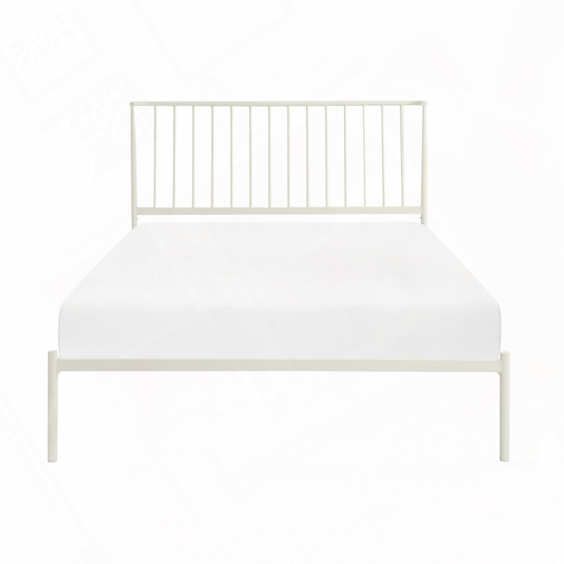 Aynsley Metal Platform Bed, Queen, White