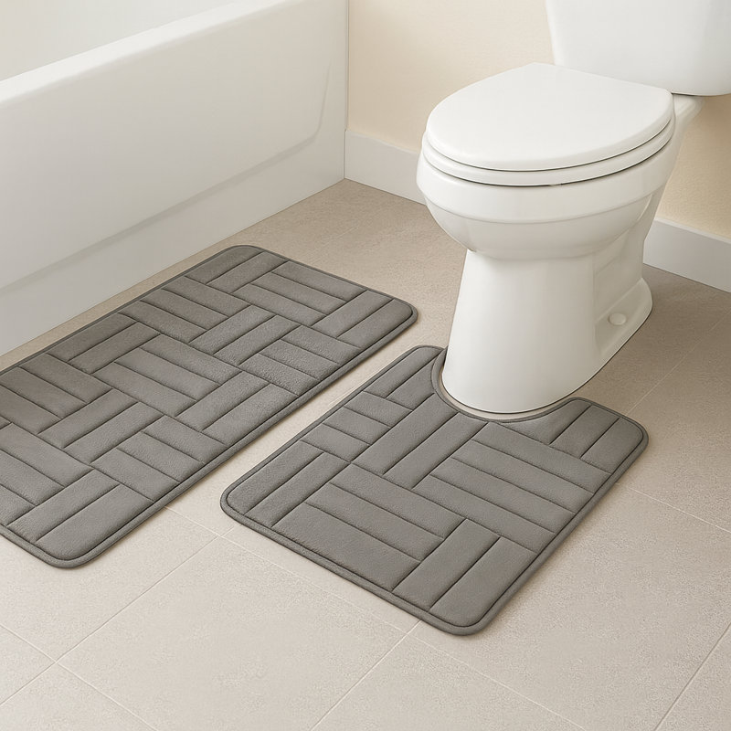 Eillen Non-Slip Bath Rug, Gray