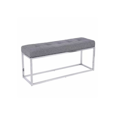 Cotton Blend Upholstered Bench