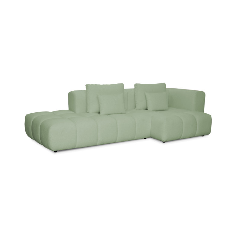 4 Seater Sofa & Chaise, Right Hand Facing, Green