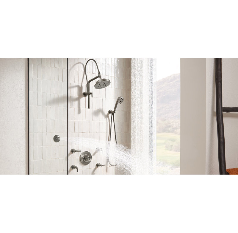 Litze® 4-Function Raincan Showerhead with H2OKinetic® Technology, Luxe Nickel