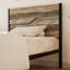 Structure de lit simple Kempst avec tête et pied de lit en bois, lit plateforme rustique brun avec rangement sous le lit, sommier à lattes robustes, aucun sommier requis, silencieux, assemblage facile-1878432382-1772154919