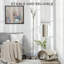 HOMCOM 3-Light Upright Floor Lamps Standing Lamp Steel Base Silver Tone