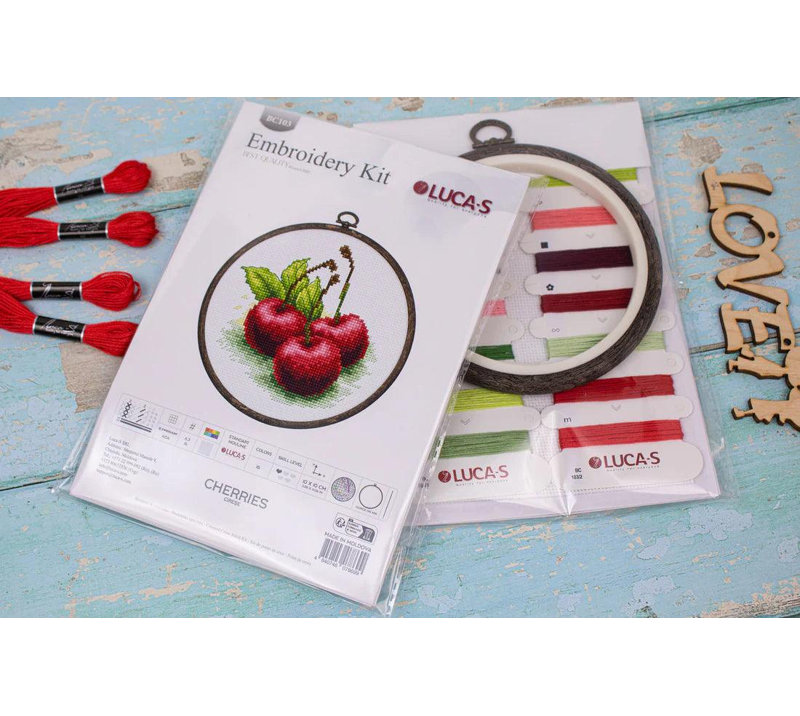 Ensemble de cerises au point de croix avec cerises par Luca-S BC103L