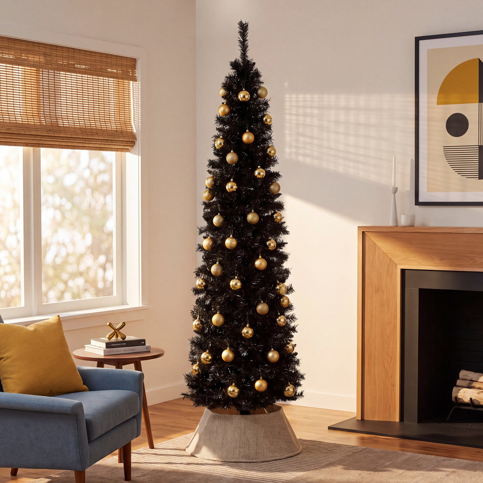 Tinsel Cedar Christmas Tree, 6'