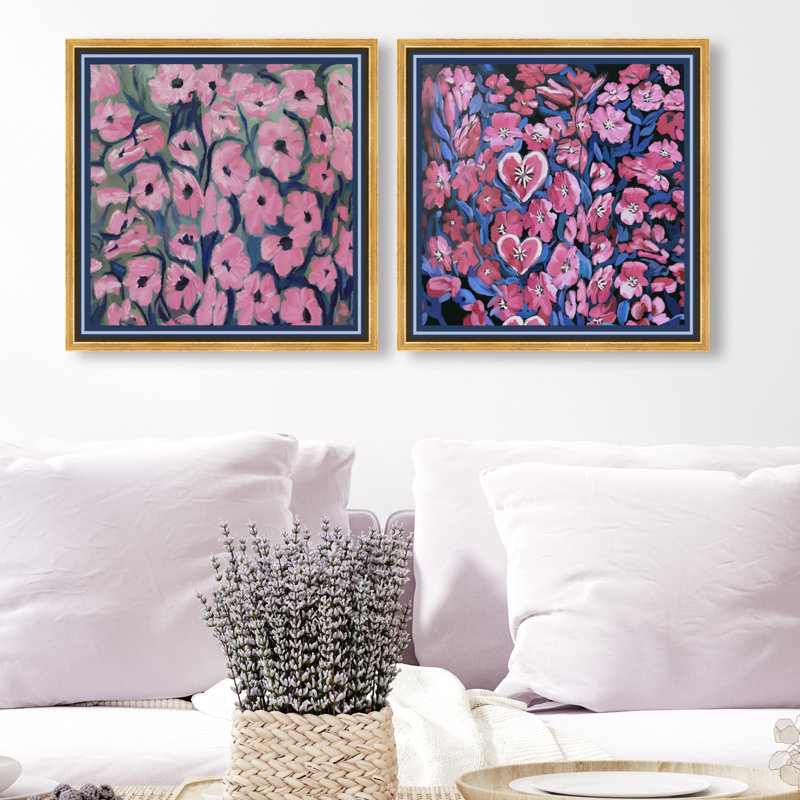 Forever Blooming Set Set by Oliver Gal, 82"H x 82"W, Gold Floater Frame