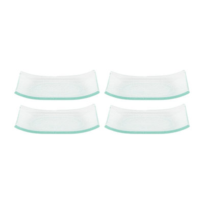 Glass Dinnerware 7.75" x 5" x h:0.75" Rectangular Clear Glass Platter (Set of 4)