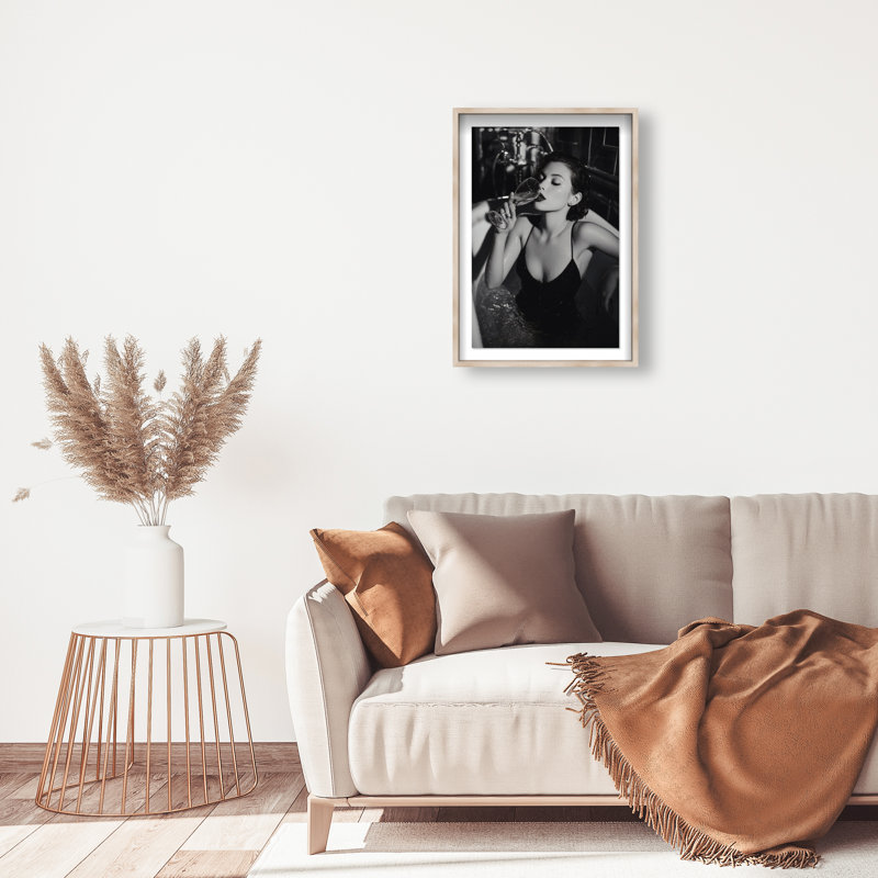 Darkened Glow Print by Oliver Gal, 55.5"H x 37.5"W, Natural Oak Shadowbox