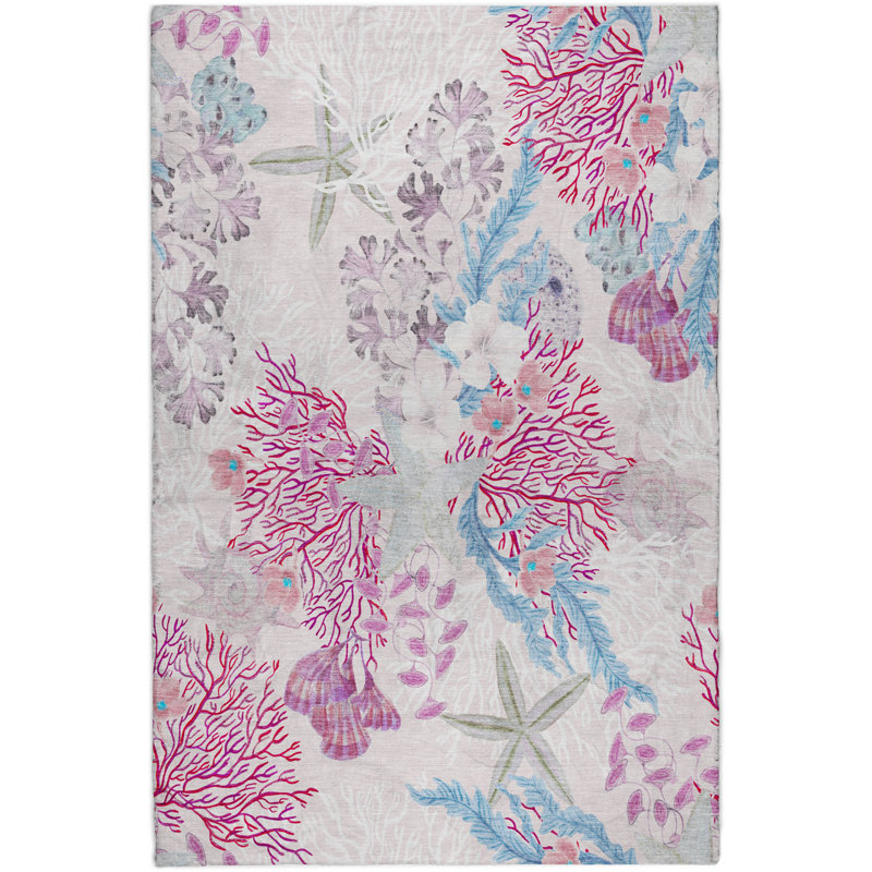 Premium Machine Washable Dream Shag ADS180 Coral Rug, 8' x 10', Raspberry