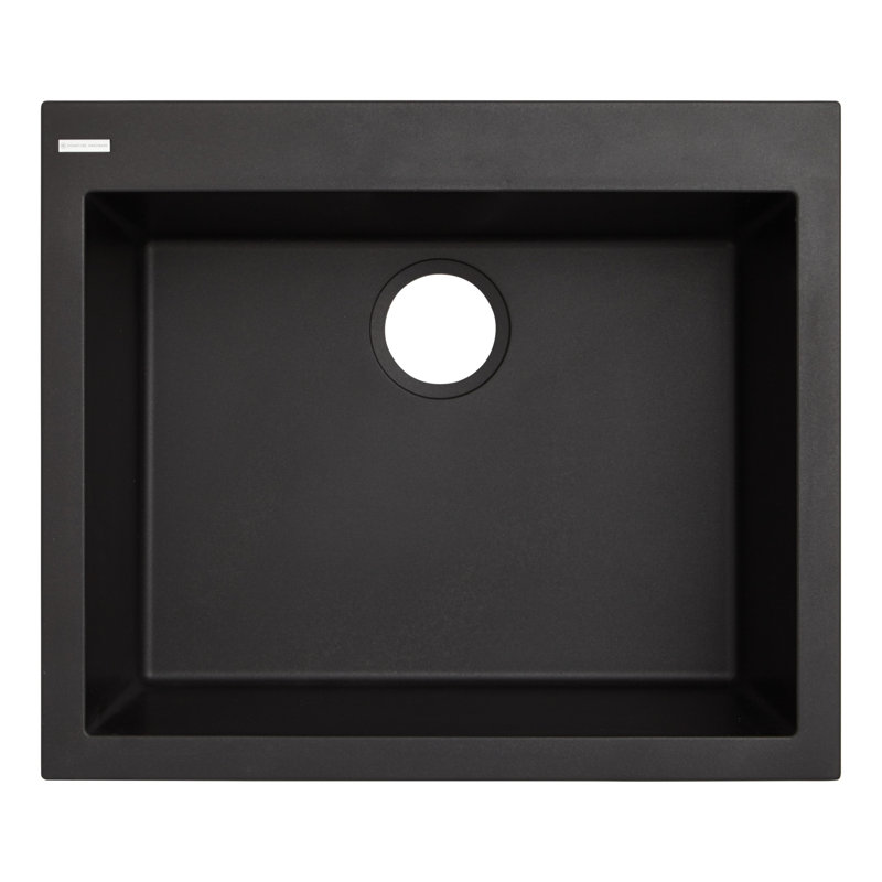 Holcomb 24" L Drop-In Kitchen Sink, Midnight Black