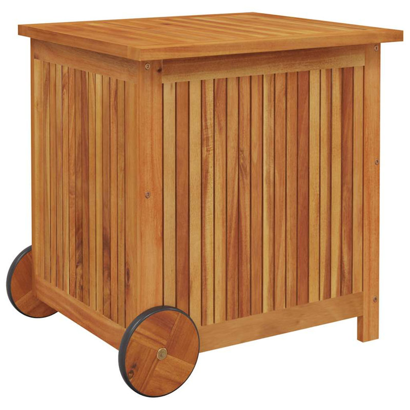 Boîte de rangement de jardin en bois d'acacia massif brun 23,6 x 19,7 x 22,8 po