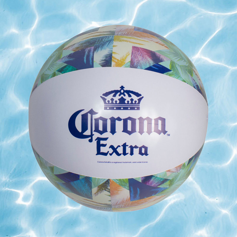Ballon de plage gonflable Corona - 20 po - Bleu et vert