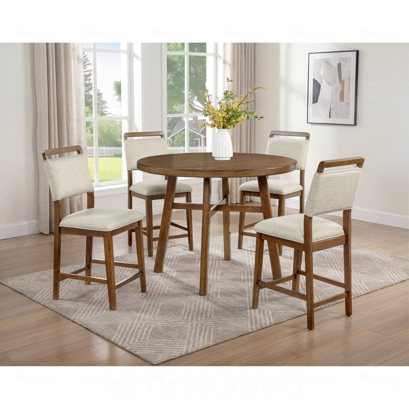 Mobilier de salle à manger en bois massif brun
